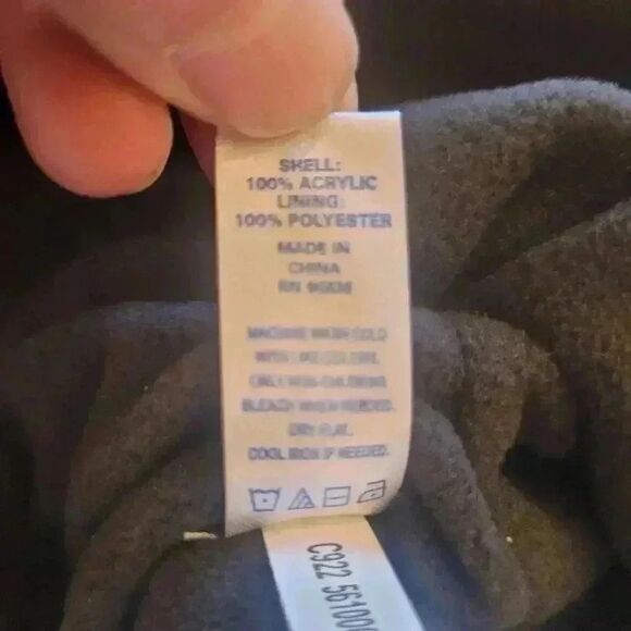 Port & Co Men's Black/Red Striped Acrylic Fleece Lined Beanie - Picture 6 of 6